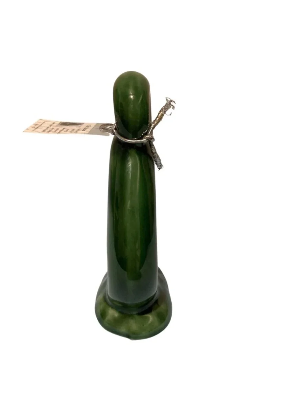 Traditional Hei Matau Green Ceramic Fish Hook Sculpture Figurine New Zealand